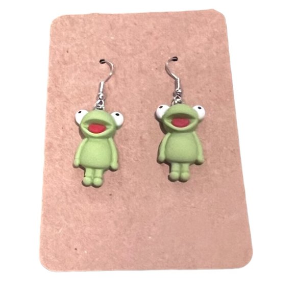 Women's/Girls Acrylic Frog‎ Drop Dangle Earrings - Picture 2 of 2